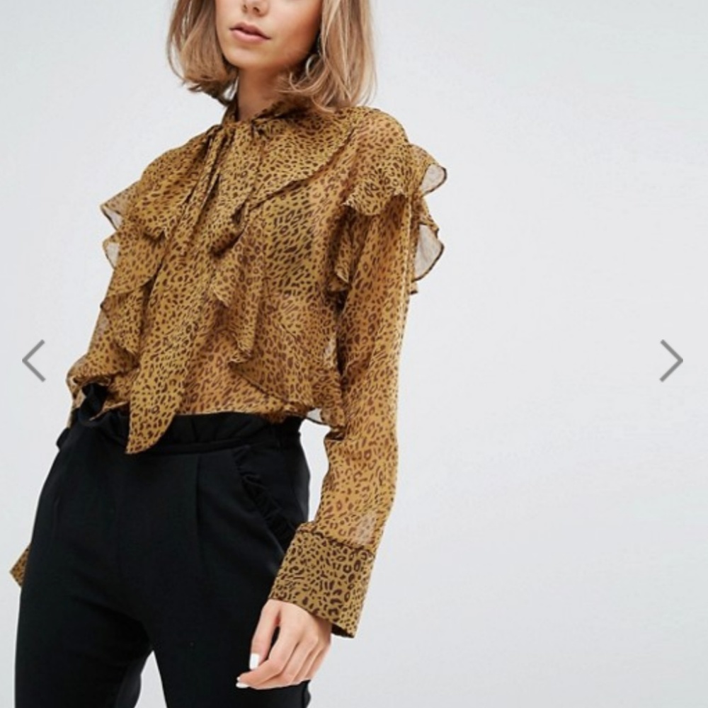 Asos Sister Jane ruffle tie neck blouse Sz L